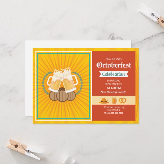 Plantilla de volante de invitaciones para fiestas  (Anverso/Reverso In Situ)
