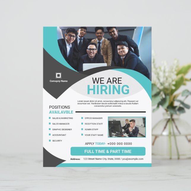 Plantilla de Volante de Oferta de Trabajo (Anverso de pie)