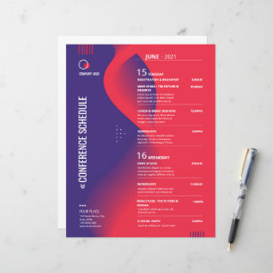 Plantilla de volante de programación de conferenci