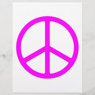 Plantilla de volante de signo de paz rosa