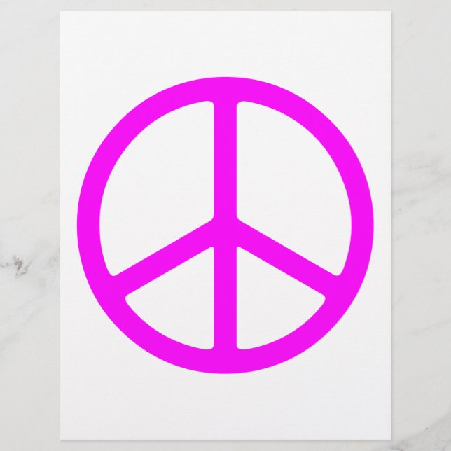 Plantilla de volante de signo de paz rosa (Frente)
