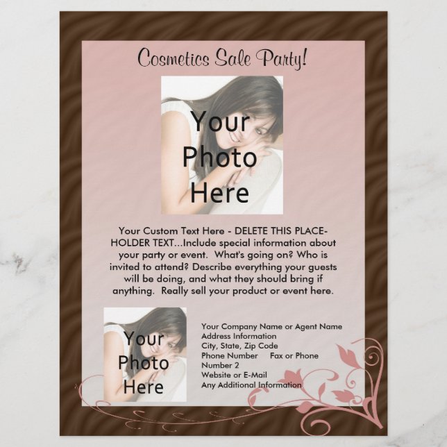 Plantilla De Volante De Swirl Rosado, Fiesta De Co (Frente)