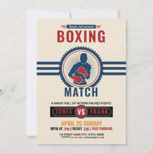 Plantilla de volante de torneo de boxeo
