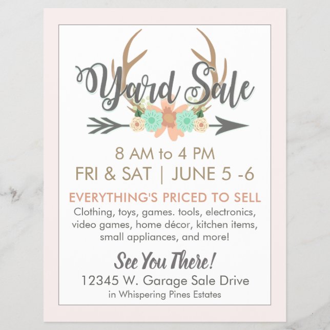 Plantilla de volante de venta de yard - ligero (Frente)