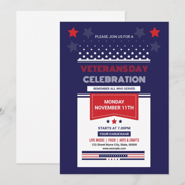 Plantilla de volante de Veterans Day (Anverso / Reverso)