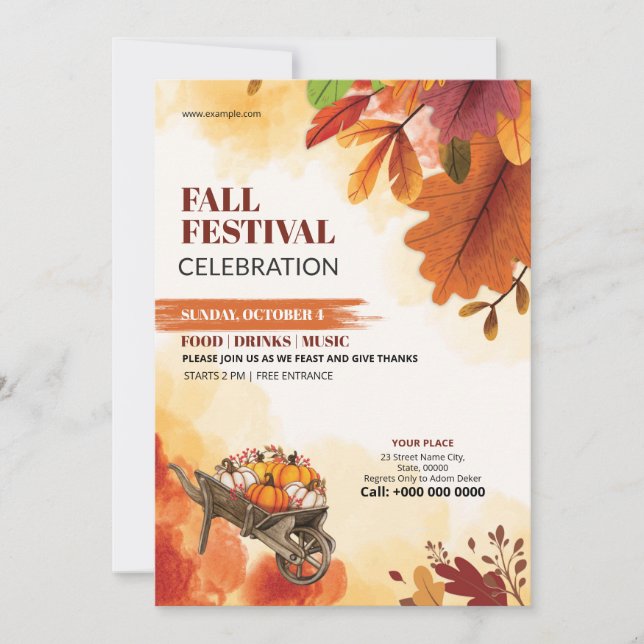 Plantilla de volante del festival de otoño (Anverso)