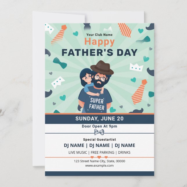 Plantilla de volante del Fiesta del día del padre (Anverso)