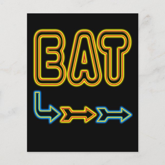 Plantilla de volante Eat Retro Neon (Frente)