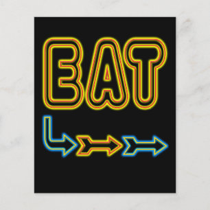 Plantilla de volante Eat Retro Neon