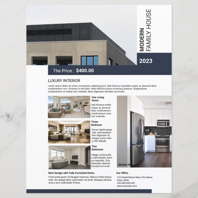 Plantilla de volante inmobiliario (Anverso)