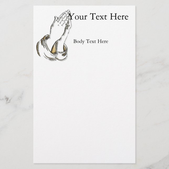 Plantilla de volante medio para las manos de oraci (Frente)