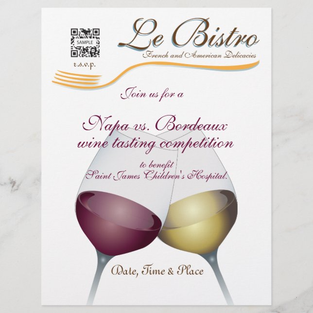 Plantilla de volante para cena fina francés (Frente)