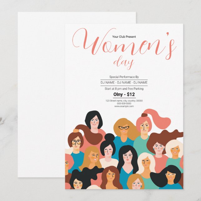 Plantilla de volante para invitaciones a eventos d (Anverso / Reverso)