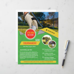 Plantilla de volante para torneos de golf