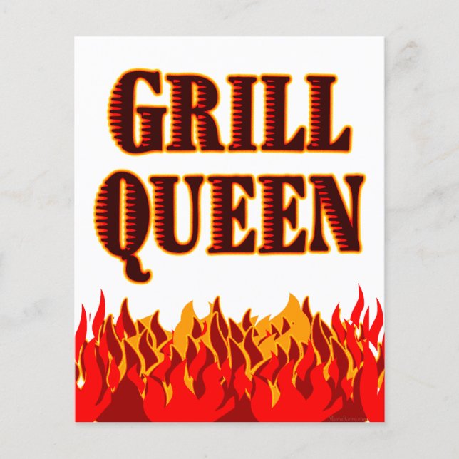 Plantilla de volante Personalizado Grill Queen Red (Frente)