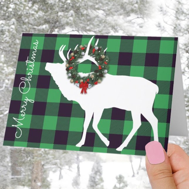 Plantilla de Wreath de Silhouette de Elk Plaid Gre (Subido por el creador)