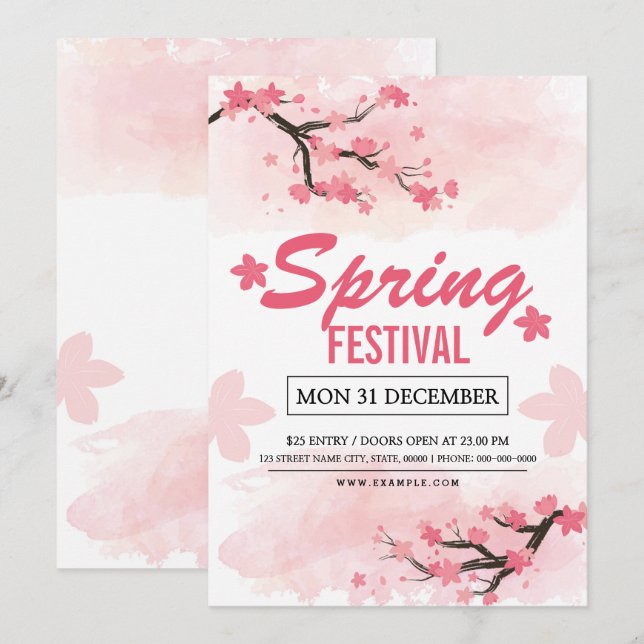 Plantilla del aviador del festival de primavera (Anverso / Reverso)