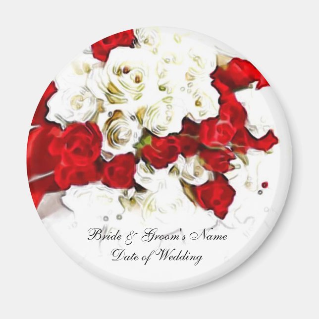 Plantilla del boda del Favor del imán (Frente)