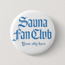 Plantilla del Botón Azul del Sauna Fan Club