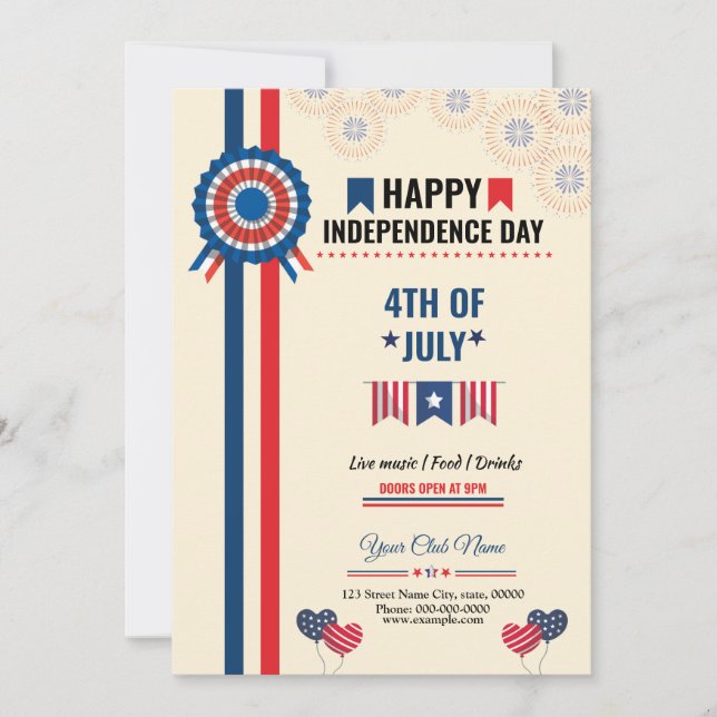 Plantilla del Día de la Independencia Feliz (Anverso)
