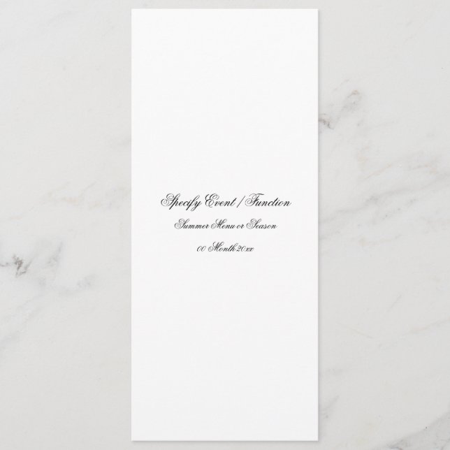 Plantilla del menú - cree sus los propios (Anverso)