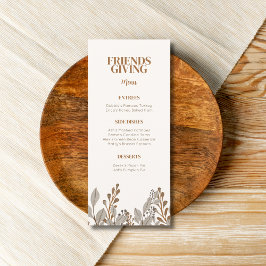 Plantilla del menú de ayuda al boho floral de otoñ