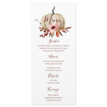 Plantilla del menú de calabaza otoñal de la cena