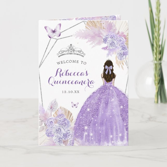 Plantilla del programa Boho Silver Purple Floral 1 (Anverso)