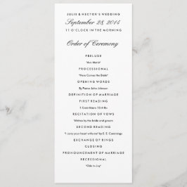 Plantilla del programa de casamiento blanco y negr