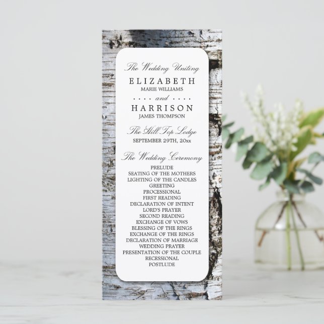 Plantilla del programa de casamiento de árbol de a (Anverso de pie)