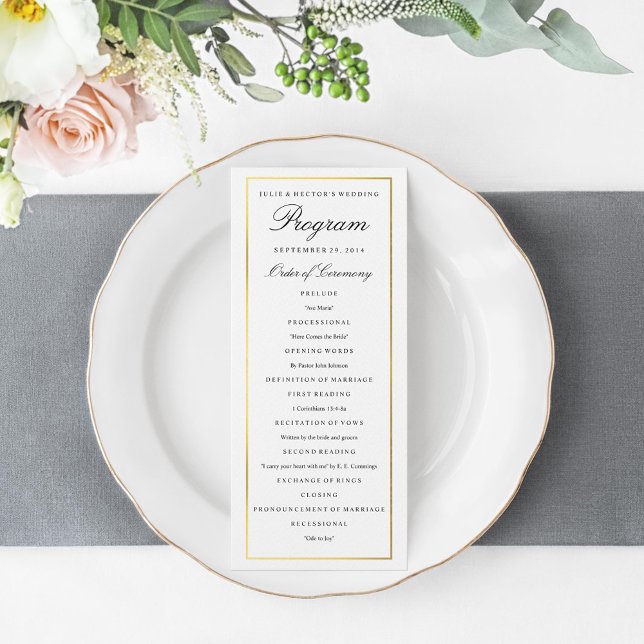 Plantilla del programa de casamiento de borde de o (Subido por el creador)