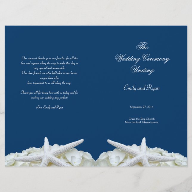 Plantilla del programa de casamiento de la marina  (Anverso)