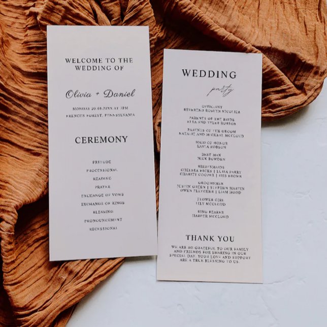 Plantilla del programa de Ceremonia Boda de Sage B (Sage Boho Wedding Ceremony Program Template)