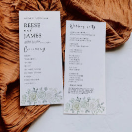 Plantilla del programa de ceremonias de Boda verde