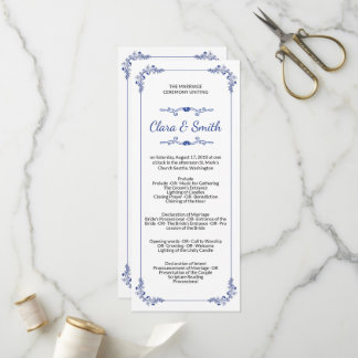Plantilla del programa de ceremonias de Bodas orna