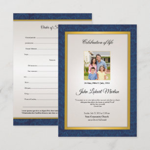 Plantilla del programa de funeral conmemorativo