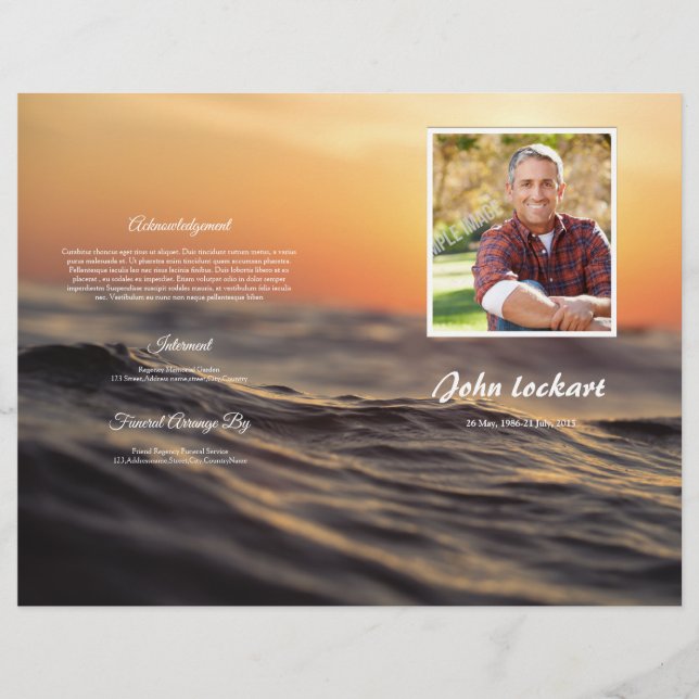 Plantilla del programa de funerales conmemorativos (Frente)