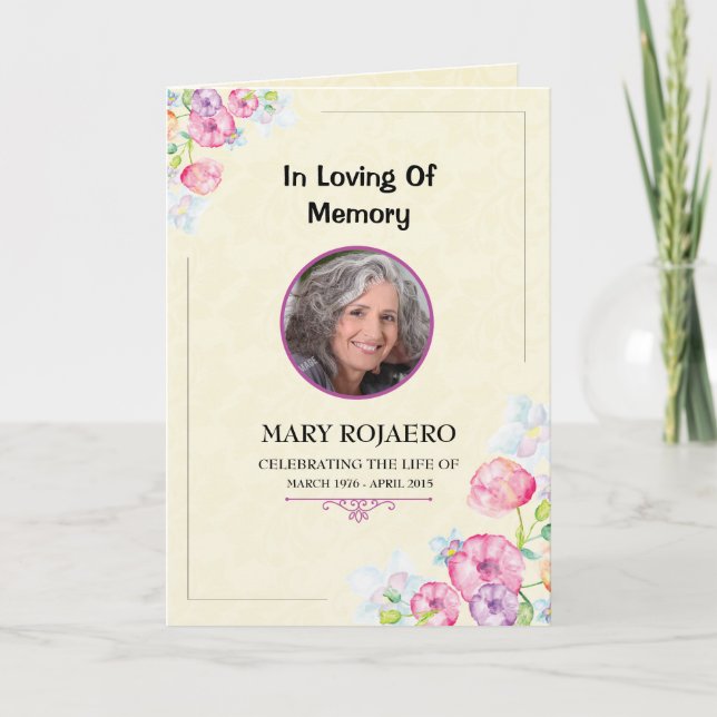 Plantilla del programa de funerales conmemorativos (Anverso)