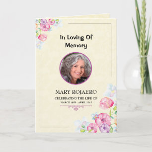 Plantilla del programa de funerales conmemorativos