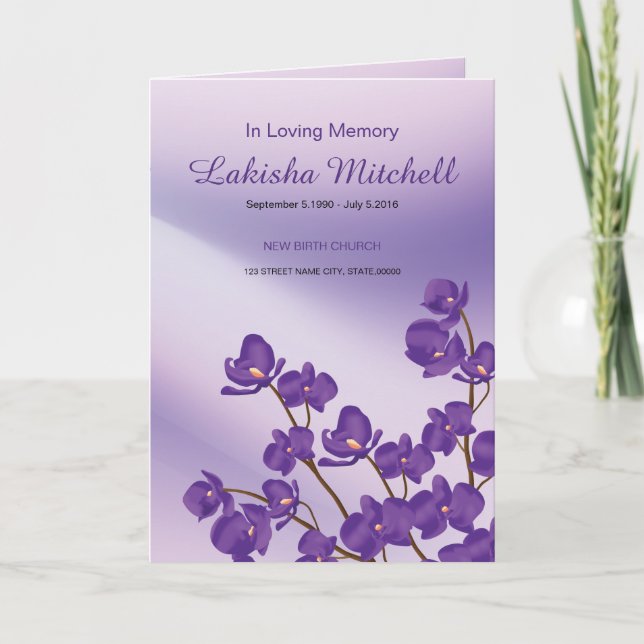 Plantilla del programa de funerales florales impre (Anverso)