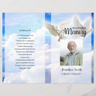 Plantilla del programa de funerales Sky y Dove