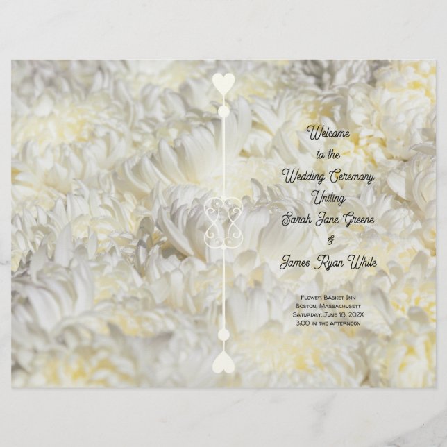 Plantilla del programa de matrimonio plegado de fl (Reverso)