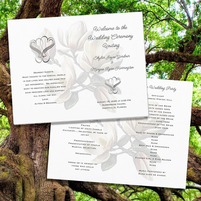 Plantilla del programa de matrimonio plegado de Ma (Subido por el creador)