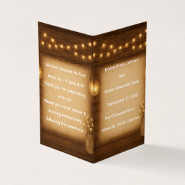 Plantilla del programa de matrimonio rustico Mason