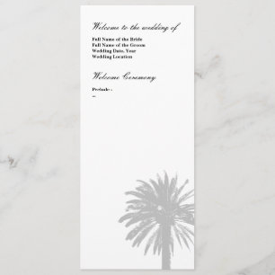Plantilla del programa del boda de la palmera