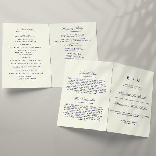 Plantilla del programa Elegant Navy Blue & Ivory W