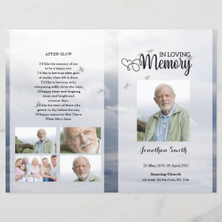 Plantilla del programa Funeral de Blue sky
