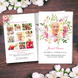 Plantilla del programa Funeral de Burst Floral