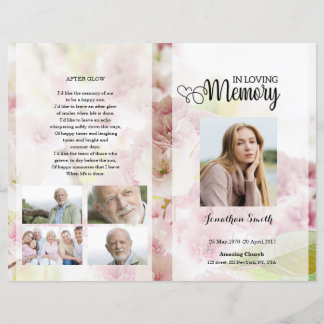 Plantilla del programa Funeral de color rosa