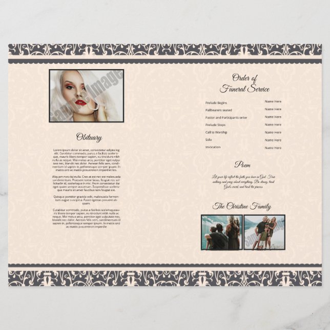 Plantilla del programa funerario, (Reverso)
